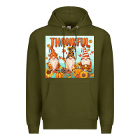 Army Green thankful gnome Premium Hoodie - MaliasSmallBusiness