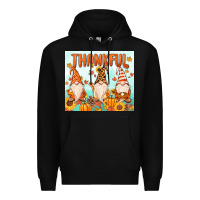 Black thankful gnome Premium Hoodie - MaliasSmallBusiness