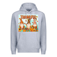 Heather Grey thankful gnome Premium Hoodie - MaliasSmallBusiness