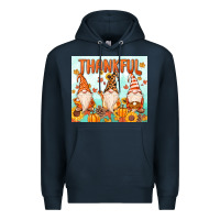 Navy thankful gnome Premium Hoodie - MaliasSmallBusiness