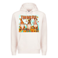 Pale Pink thankful gnome Premium Hoodie - MaliasSmallBusiness