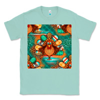 Seafoam thanksgiving  turkey seamless pattern Classic Tee - BundleAndBundleShop