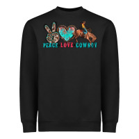 Black peace love cowboy Heavyweight Sweatshirt - Zillion Design Studio