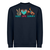 Navy peace love cowboy Heavyweight Sweatshirt - Zillion Design Studio