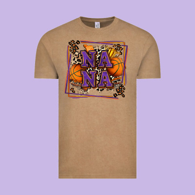 Basketball Nana With Leopard Vintage Tee Designed By Zillion Design Studio