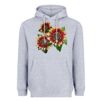 Heather Grey Florenza Sunflower Heavyweight Hoodie - LillyAllenDesigns