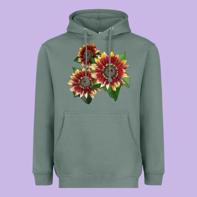Florenza Sunflower Heavyweight Hoodie Designed By Lillyallendesigns