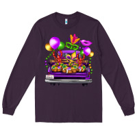 Plum mardi gras farm truck Long Sleeve Tee - FaDigitalArtStudio