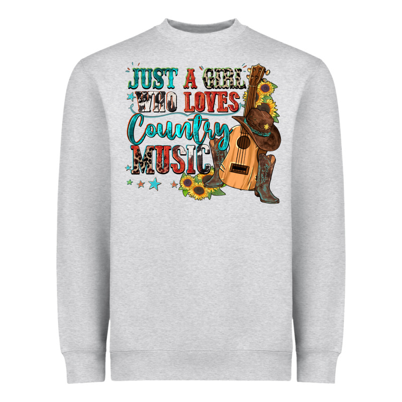 Just A Girl Who Loves Country Music Heavyweight Sweatshirt by Zillion Design Studio | Teevron