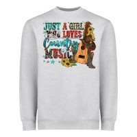Heather Grey just a girl who loves country music Heavyweight Sweatshirt - Zillion Design Studio