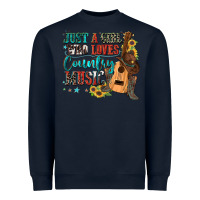 Navy just a girl who loves country music Heavyweight Sweatshirt - Zillion Design Studio