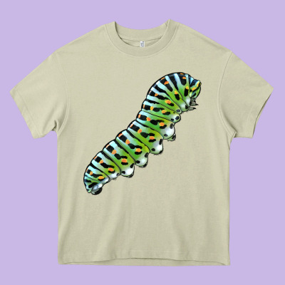 Papilio Machaon Caterpillar Heavy Core Tee Designed By Lillyallendesigns