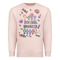 Pale Pink social worker Premium Sweatshirt - MaliasSmallBusiness