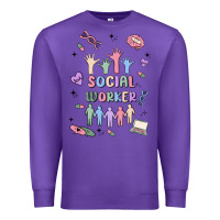 Purple social worker Premium Sweatshirt - MaliasSmallBusiness
