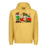 Antique Gold Christmas tractor coffee cup Premium Hoodie - NancyCooperArtShop