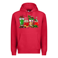 Cardinal Christmas tractor coffee cup Premium Hoodie - NancyCooperArtShop