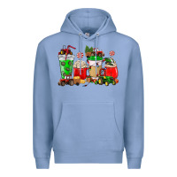 Colony Blue Christmas tractor coffee cup Premium Hoodie - NancyCooperArtShop