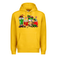 Lemon Christmas tractor coffee cup Premium Hoodie - NancyCooperArtShop