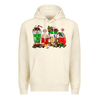 Sandshell Christmas tractor coffee cup Premium Hoodie - NancyCooperArtShop