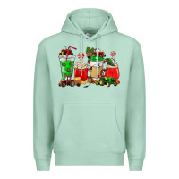 Seafoam Christmas tractor coffee cup Premium Hoodie - NancyCooperArtShop