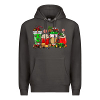 Smoke Christmas tractor coffee cup Premium Hoodie - NancyCooperArtShop