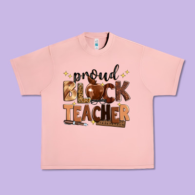 Proud Black Teacher Urban Heavy Tee Designed By Zillion Design Studio