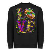 Black Mardi Gras Love With King Cake Heavyweight Sweatshirt - RanaPortraitStore