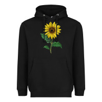 Black Sunray yellow sunflower Heavyweight Hoodie - LillyAllenDesigns