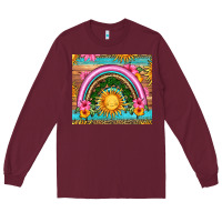 Burgundy summer rainbow Long Sleeve Tee - HRA Design Shop