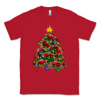Red christmas truck tree Classic Tee - FaDigitalArtStudio