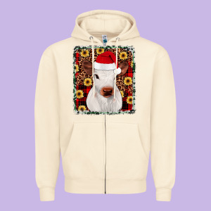 Heifer Christmas Zipper Hoodie Designed By Jahusdesignshop