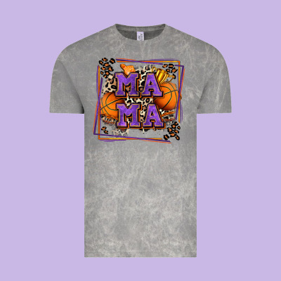 Basketball Mama With Leopard Vintage Tee Designed By Zillion Design Studio