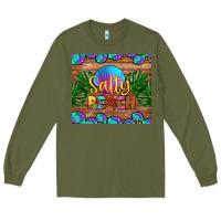 Army Green salty beach Long Sleeve Tee - HRA Design Shop