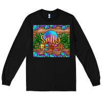 Black salty beach Long Sleeve Tee - HRA Design Shop