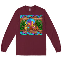 Burgundy salty beach Long Sleeve Tee - HRA Design Shop