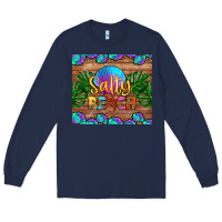 Navy salty beach Long Sleeve Tee - HRA Design Shop