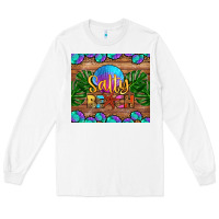 White salty beach Long Sleeve Tee - HRA Design Shop