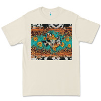Bone bull skull texas map sunflower leopard cowhide Premium Tee - Artiststas