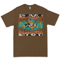 Cacao bull skull texas map sunflower leopard cowhide Premium Tee - Artiststas