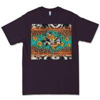 Plum bull skull texas map sunflower leopard cowhide Premium Tee - Artiststas