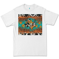 White bull skull texas map sunflower leopard cowhide Premium Tee - Artiststas