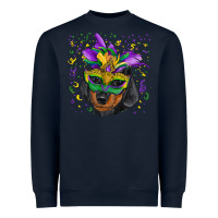 Mardi Gras Dachshund Puppy With Mask Heavyweight Sweatshirt | Teevron