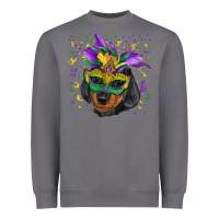 Storm Mardi Gras Dachshund Puppy with Mask Heavyweight Sweatshirt - RanaPortraitStore