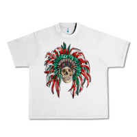 Lunar Rock mexican flag indian headdress with  skull Urban Heavy Tee - RanaPortraitStore