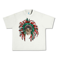 Pistachio mexican flag indian headdress with  skull Urban Heavy Tee - RanaPortraitStore