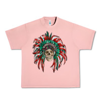 Salmon mexican flag indian headdress with  skull Urban Heavy Tee - RanaPortraitStore