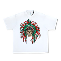 White mexican flag indian headdress with  skull Urban Heavy Tee - RanaPortraitStore