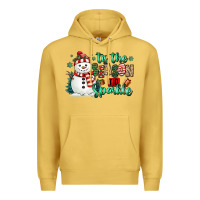 Antique Gold tis the season to sparkle snowman Premium Hoodie - MaliasSmallBusiness