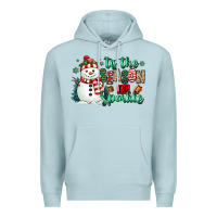 Blue Mist tis the season to sparkle snowman Premium Hoodie - MaliasSmallBusiness