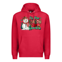 Cardinal tis the season to sparkle snowman Premium Hoodie - MaliasSmallBusiness